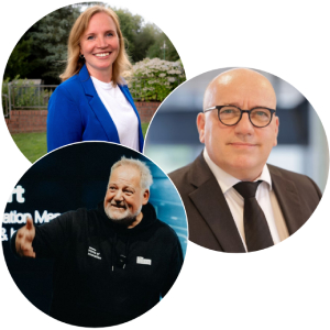 Prof. Dr. Dirk Stein (FOM Hochschule), Julia Nagy (Henkel AG & Co. KGaA), Jörg Hirt (REWE Digital)